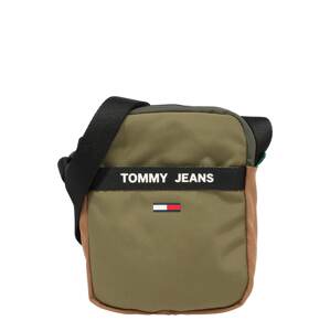 Tommy Jeans Taška cez rameno  kaki / tmavozelená / karamelová / čierna / biela
