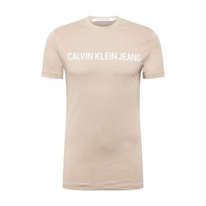 Calvin Klein Jeans Tričko  sivobéžová / biela