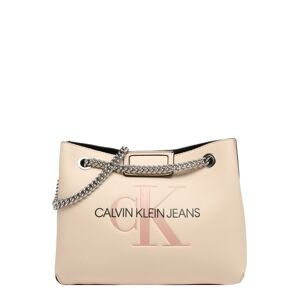 Calvin Klein Jeans Kabelka na rameno  svetlobéžová / ružová / čierna