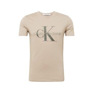 Calvin Klein Jeans Tričko 'Monogram'  farba ťavej srsti / sivá / kaki