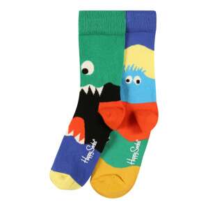 Happy Socks Socken 'Monsters'  trávovo zelená / kráľovská modrá / ohnivo červená / biela / čierna