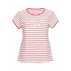SHEEGO T-Shirt  karmínovo červená / biela / strieborná