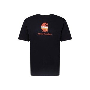 Carhartt WIP Tričko  čierna / biela / homárová / oranžová