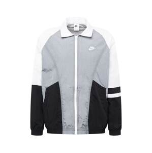 Nike Sportswear Prechodná bunda  sivá / čierna / biela