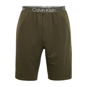 Calvin Klein Underwear Pyžamové nohavice  kaki / biela / svetlosivá