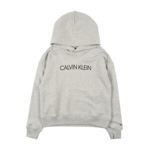 Calvin Klein Jeans Mikina 'Institutional'  čierna / sivá melírovaná / biela