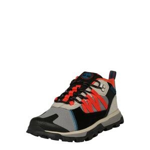 TIMBERLAND Športové šnurovacie topánky 'Treeline'  sivá / čierna / oranžovo červená / modrá