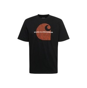 Carhartt WIP Tričko  čierna / biela / oranžová