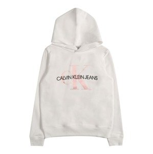 Calvin Klein Jeans Mikina  biela / ružová / čierna