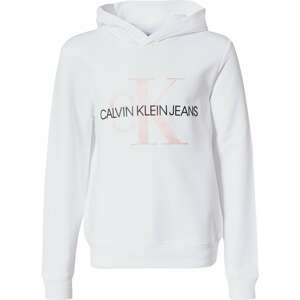 Calvin Klein Jeans Sweatshirt  biela / ružová / čierna