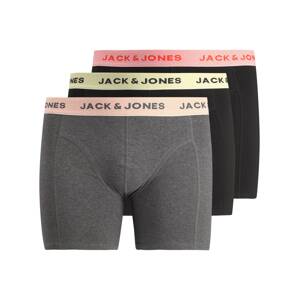 Jack & Jones Plus Boxerky 'Timo'  čierna / sivá melírovaná / tmavooranžová / neónovo žltá / ohnivo červená