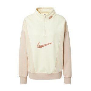 Nike Sportswear Mikina  biela / púdrová