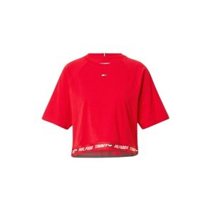 Tommy Sport Funkčné tričko  červená / biela / čierna