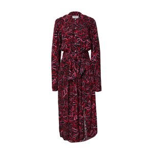 Essentiel Antwerp Košeľové šaty  čierna / červená / ružová