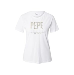 Pepe Jeans Tričko 'BLANCAS'  biela / zlatá