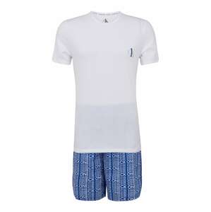 Calvin Klein Underwear Krátke pyžamo  biela / modrá