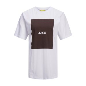 JJXX Tričko 'AMBER'  čokoládová / biela
