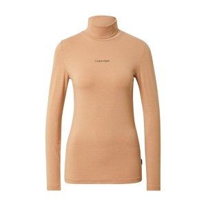 Calvin Klein Tričko  farba ťavej srsti
