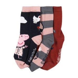 NAME IT Ponožky 'Peppa Pig'  modrá / sivá / ružová / červená