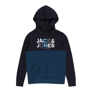 Jack & Jones Junior Mikina 'STEVE'  tmavomodrá / biela / svetlomodrá / modrá