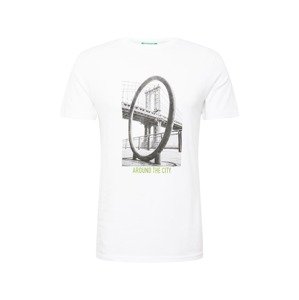 UNITED COLORS OF BENETTON T-Shirt  biela / sivá / jablková