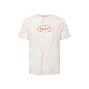HUF Tričko  biela / staroružová / oranžová