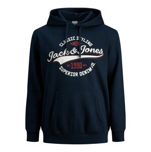 Jack & Jones Plus Mikina  námornícka modrá / červená / biela