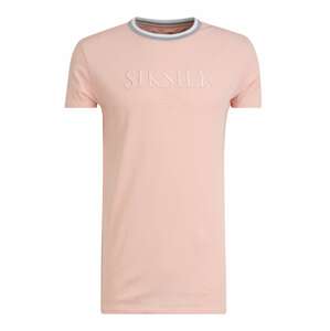 SikSilk T-Shirt  pastelovo ružová / sivobéžová / biela