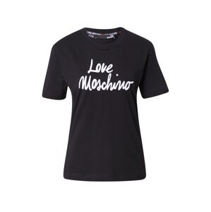 Love Moschino Tričko 'MAGLIETTA'  čierna / biela