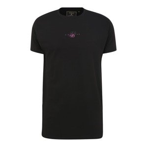 SikSilk T-Shirt  čierna / fuksia / sivá