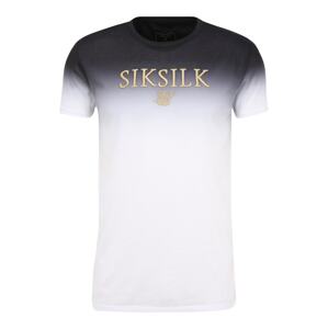 SikSilk Tričko  biela / čierna / zlatá