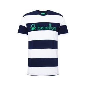 UNITED COLORS OF BENETTON T-Shirt  biela / námornícka modrá / zelená