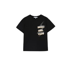 Scalpers T-Shirt  čierna / biela / zlatá
