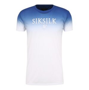 SikSilk Tričko  biela / kráľovská modrá