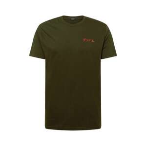 DENHAM T-Shirt 'SNAKE'  kaki / biela / červená