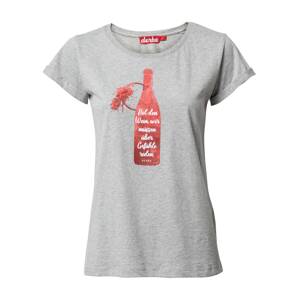 Derbe Tričko 'Wein Girls'  sivá melírovaná / svetločervená / biela