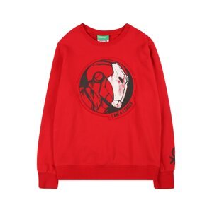 UNITED COLORS OF BENETTON Sweatshirt  červená / biela / čierna