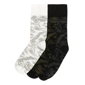 ALPHA INDUSTRIES Ponožky  sivá / kaki / čierna / biela