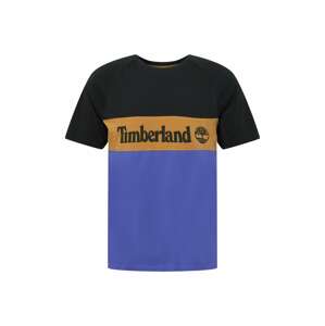 TIMBERLAND Tričko  čierna / svetlohnedá / tmavofialová