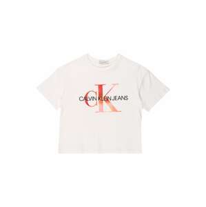 Calvin Klein Jeans Tričko  biela / červená / čierna / tmavooranžová