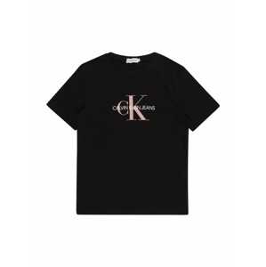 Calvin Klein Jeans Tričko  čierna / biela / ružové zlato