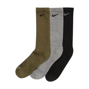 NIKE Športové ponožky  čierna / sivá melírovaná / olivová