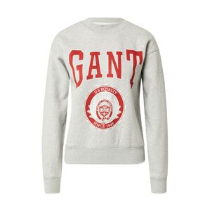 GANT Sweatshirt 'U.S ROYALTY'  sivá melírovaná / biela / červená