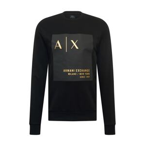 ARMANI EXCHANGE Sweatshirt  čierna / zlatá