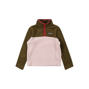 COLUMBIA Športový sveter  pastelovo ružová / olivová