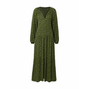 SOAKED IN LUXURY Košeľové šaty 'Zaya'  zelená / tmavozelená / čierna