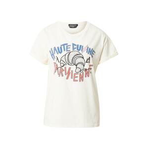 Colourful Rebel T-Shirt 'Croissant Glitter Boxy Tee'  biela / zmiešané farby