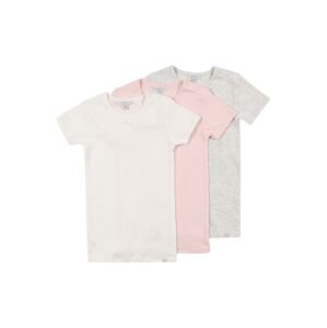 OVS Tričko  biela / sivá melírovaná / pastelovo ružová