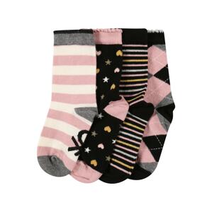 UNITED COLORS OF BENETTON Ponožky  ružová / čierna / zlatá / biela / sivá