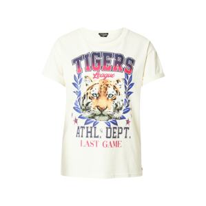Colourful Rebel Tričko 'Tigers League'  biela / modrá / svetlohnedá / svetloružová / pastelovo zelená